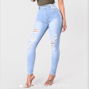 Light blue skinny jeans
